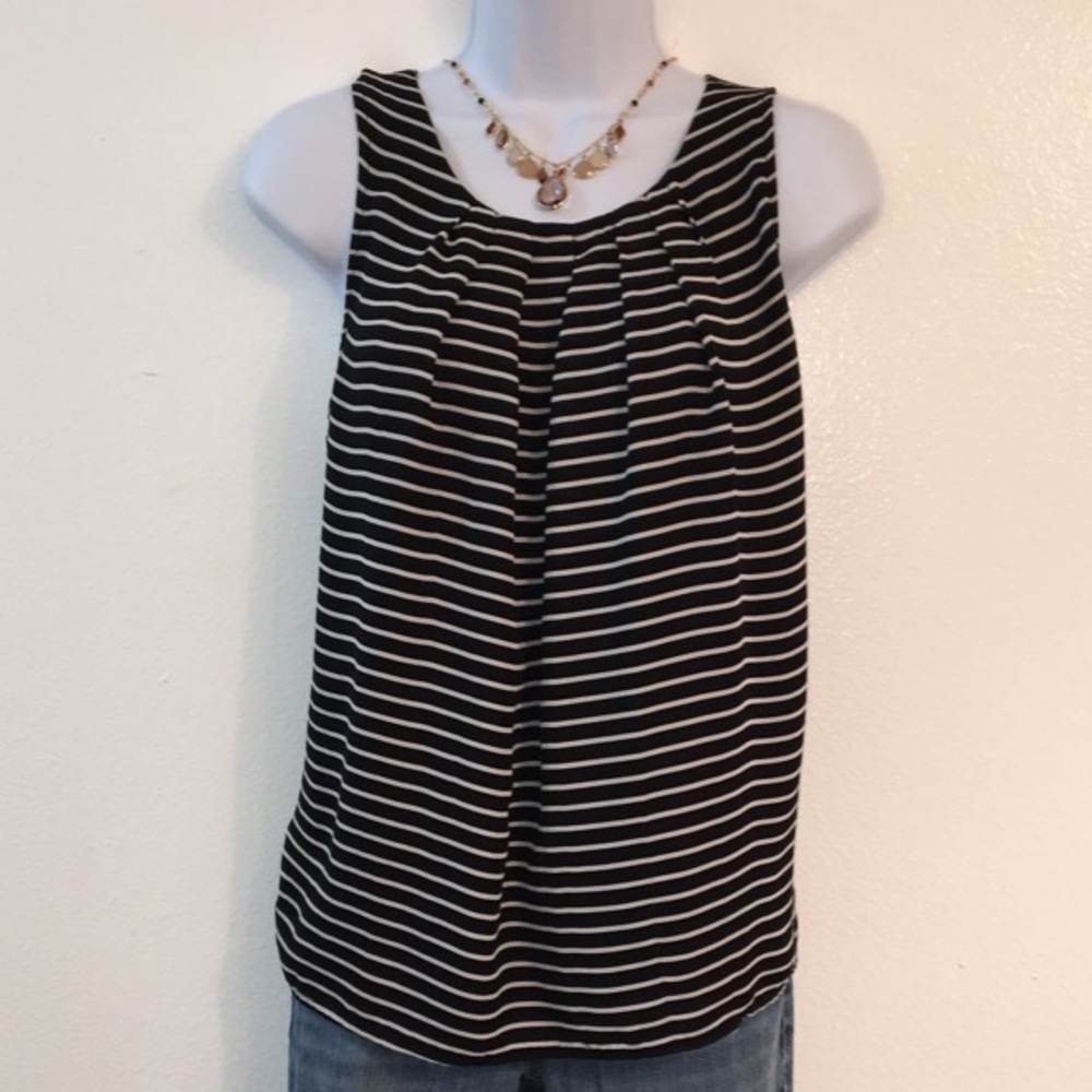 Elle work/casual black&white Blouse Women's Sz Med
